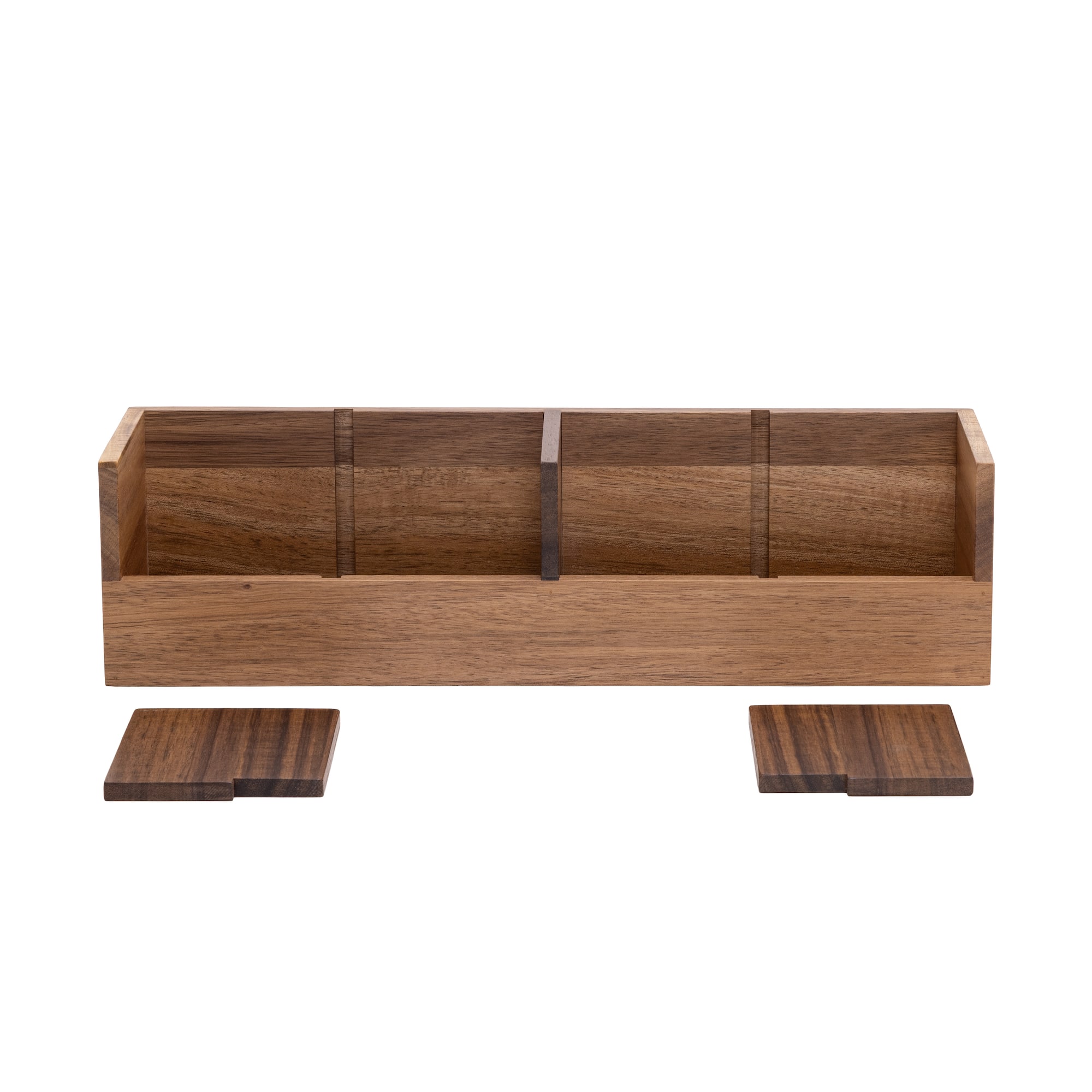 Seville Classics Small Acacia Desktop Organizer